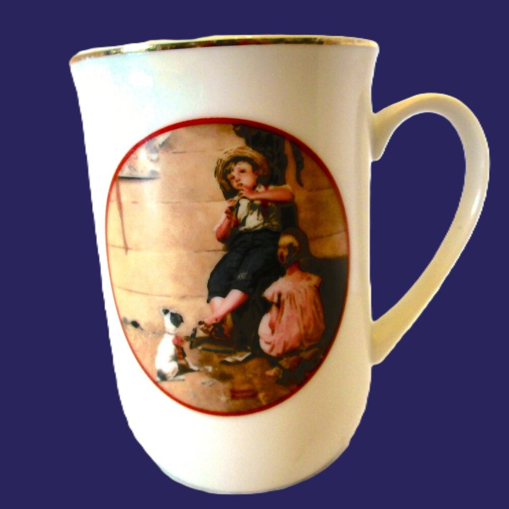 Vtg Norman Rockwell Special Edition Commemorative Mug, Young Lives Series 1982